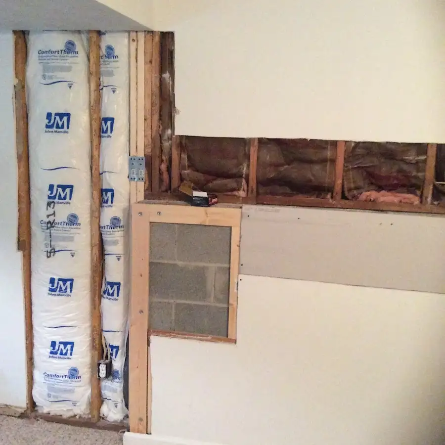 Wall insulation replacement during Structural Drying in Cheval